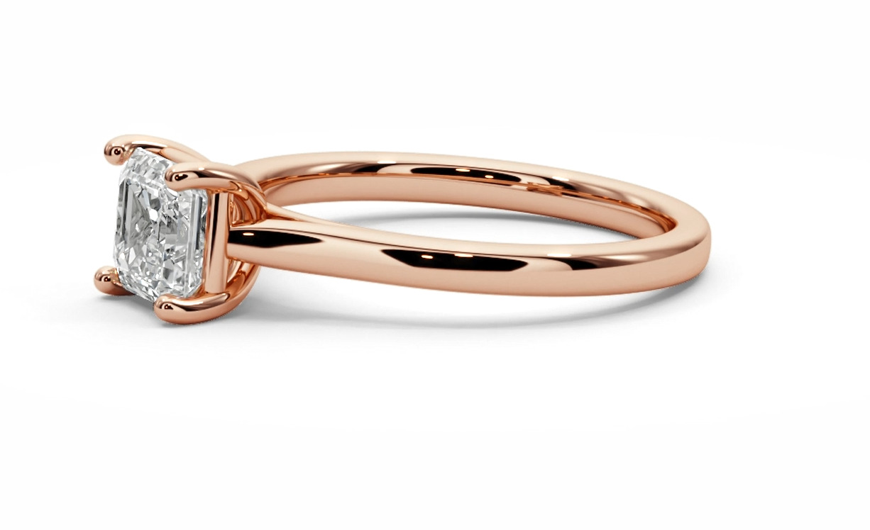 Emerald square engagement ring 3D print model_2