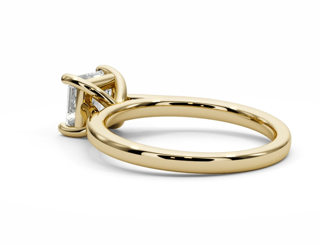 Emerald square engagement ring 3D print model_9