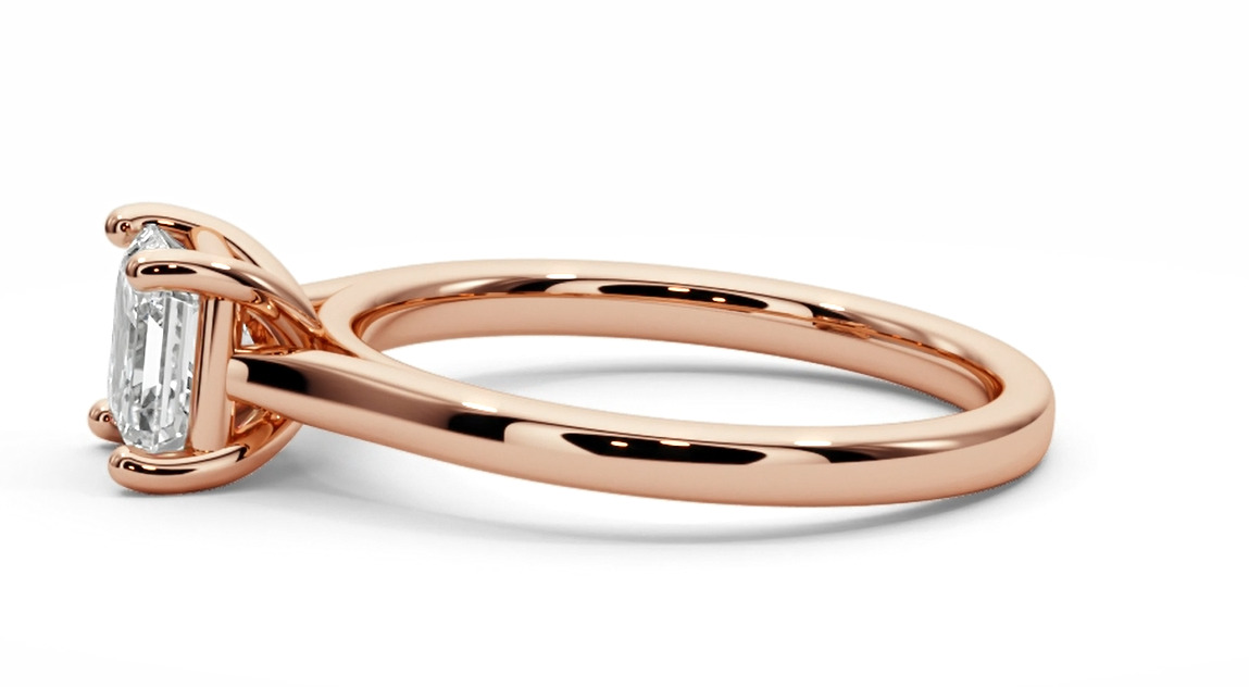 Emerald square engagement ring 3D print model_3