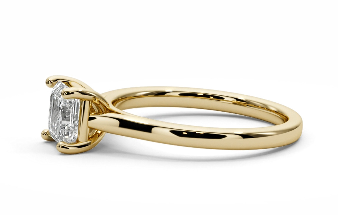 Emerald square engagement ring 3D print model_8