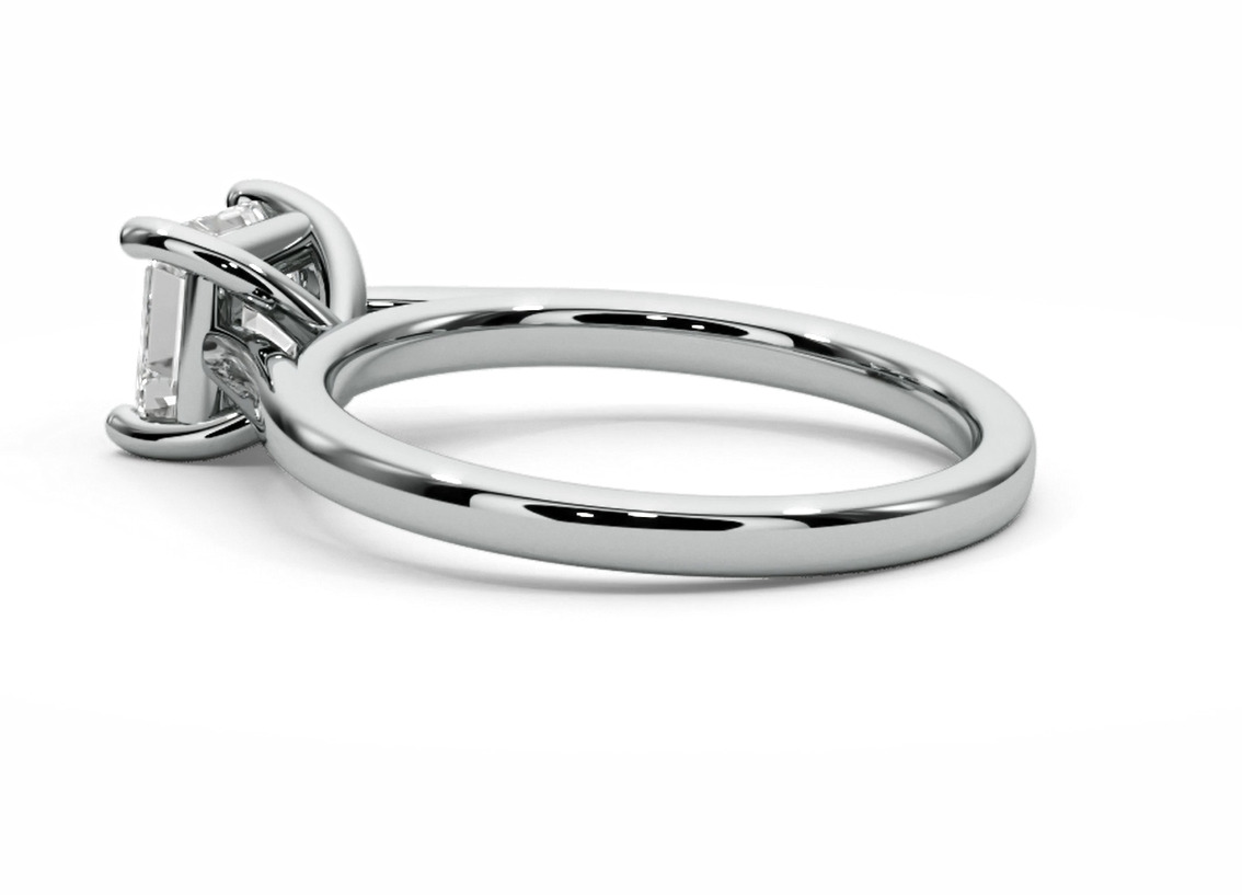 Emerald square engagement ring 3D print model_6