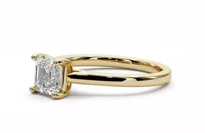 Emerald square engagement ring