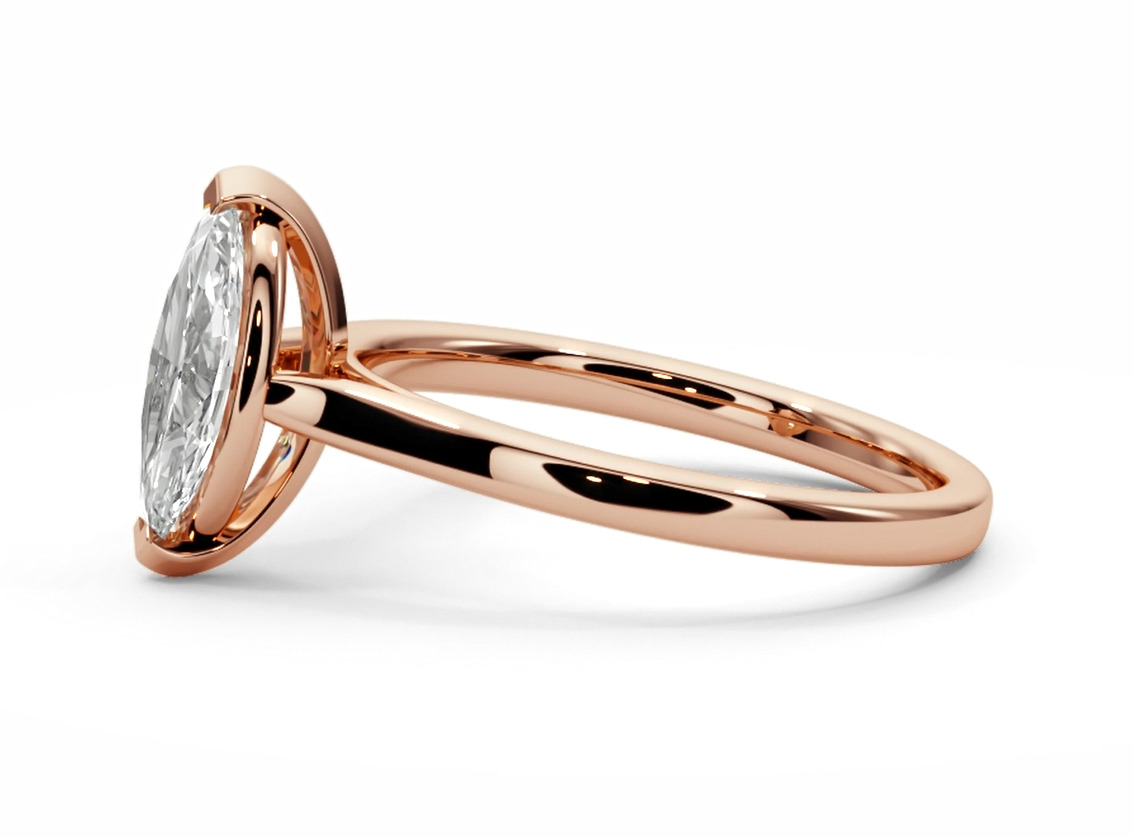 Marquise diamond engagement ring 3D print model_3