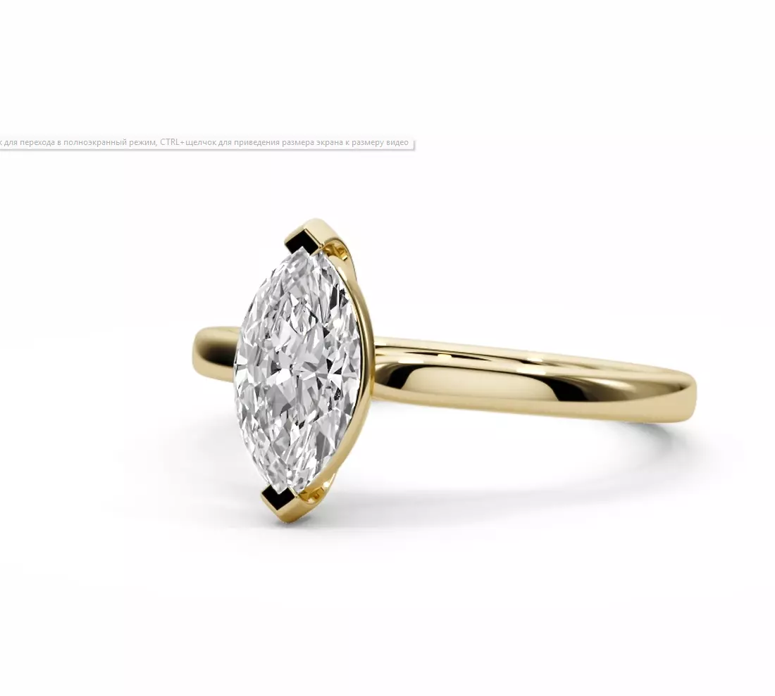 Marquise diamond engagement ring 3D print model_0
