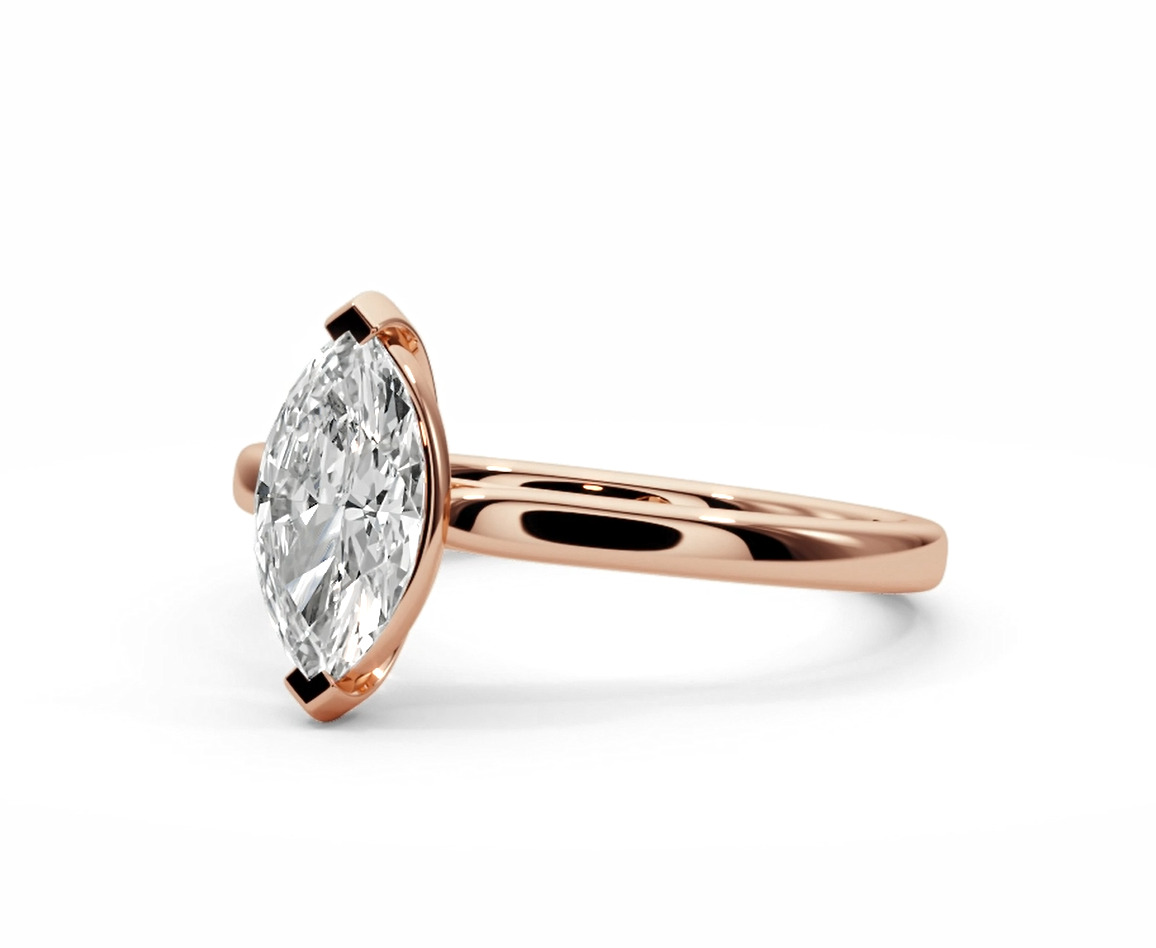 Marquise diamond engagement ring 3D print model_2