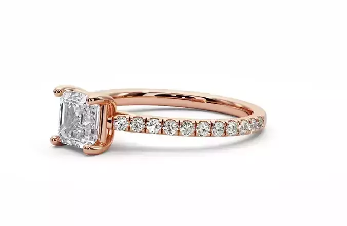 Emerald square engagement ring