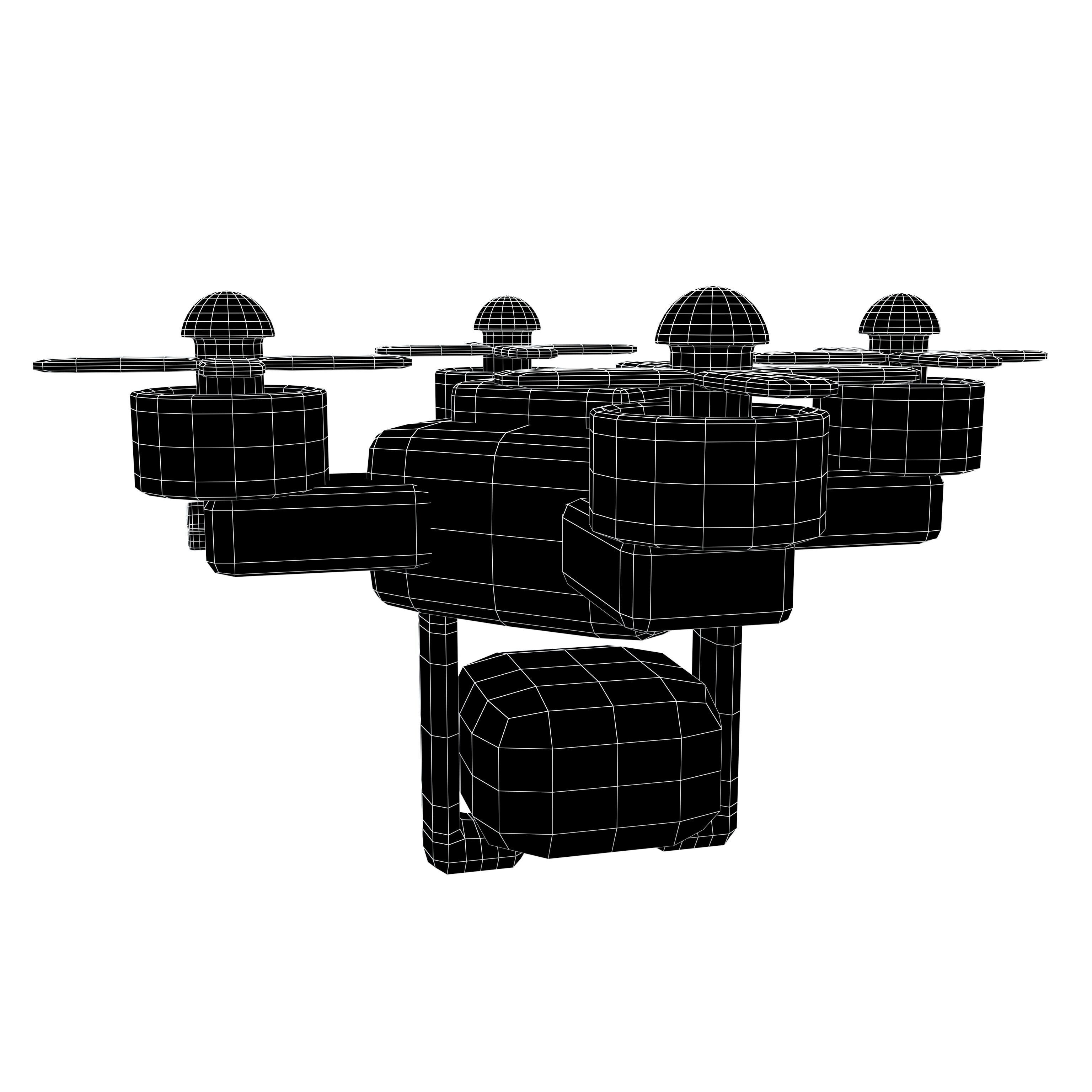 Drone Delivery Icon v1 001 Low-poly 3D model_4