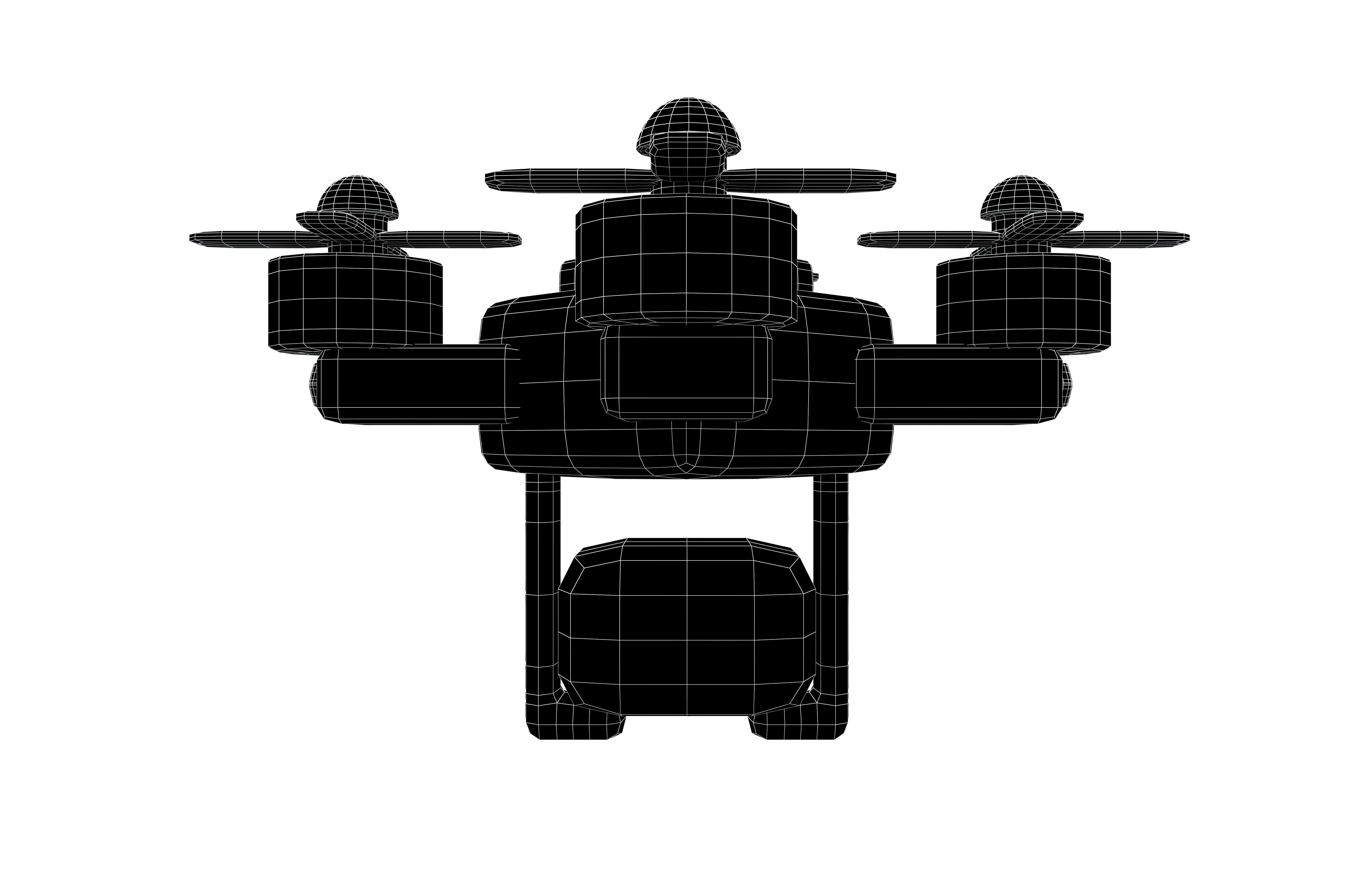 Drone Delivery Icon v1 001 Low-poly 3D model_6