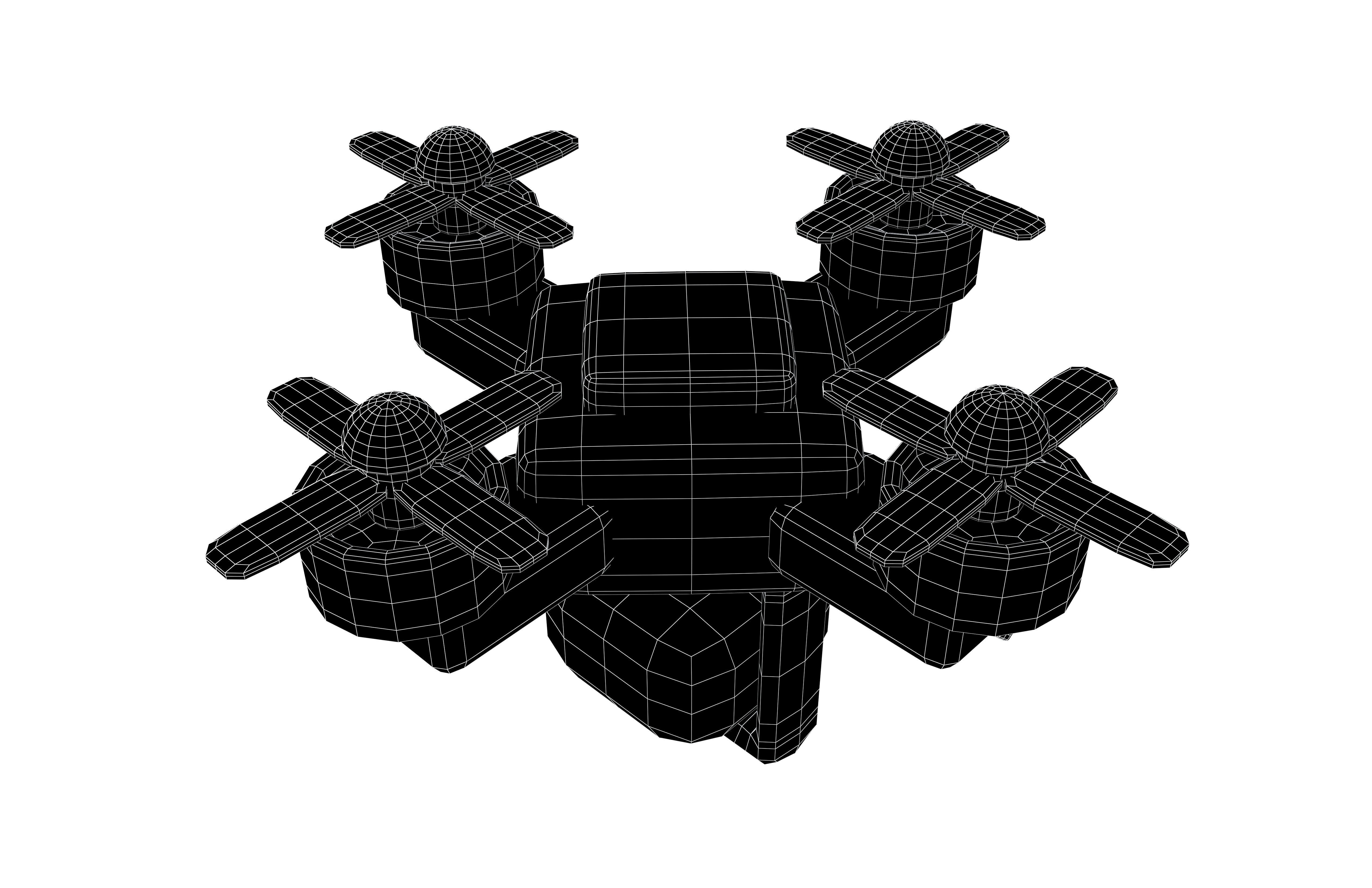 Drone Delivery Icon v1 001 Low-poly 3D model_7