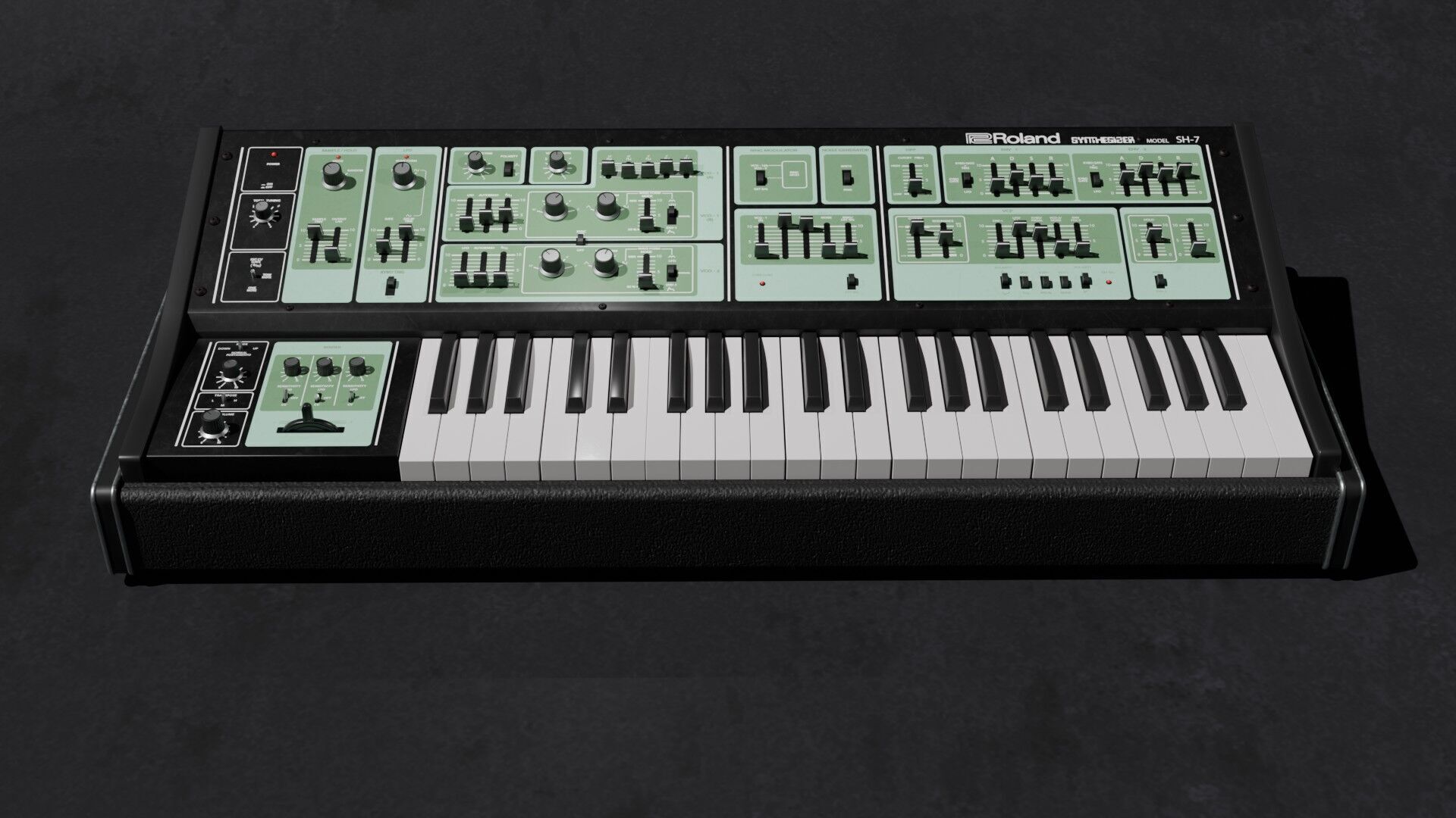 Synthesizer Roland Sh-7 3D model_1