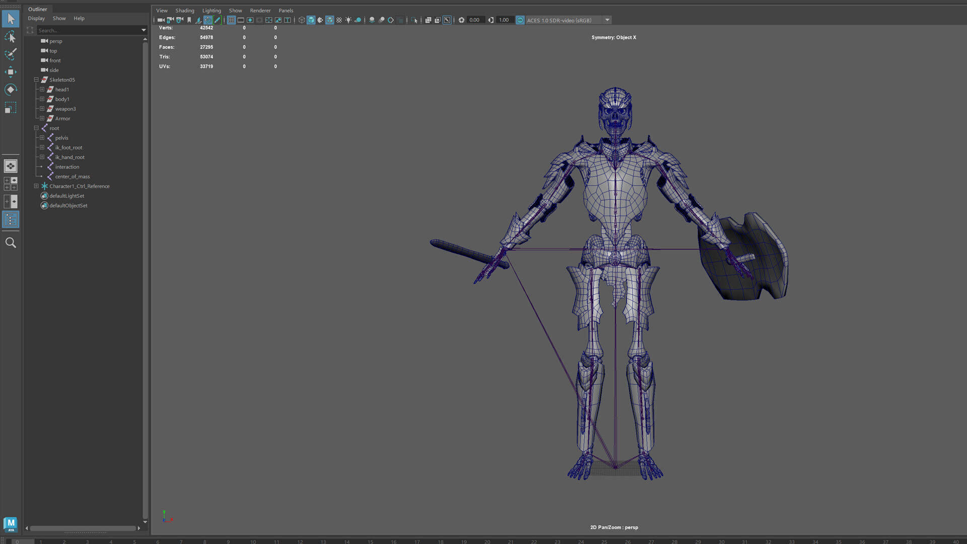 Skeleton 05 Low-poly 3D model_28