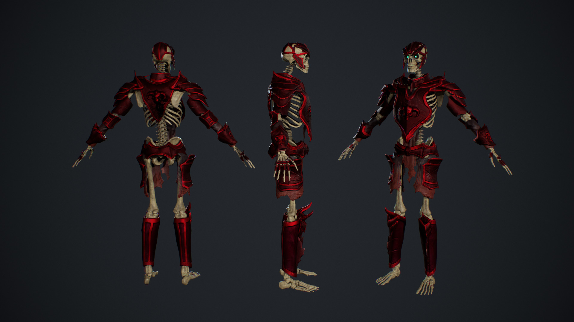 Skeleton 05 Low-poly 3D model_5