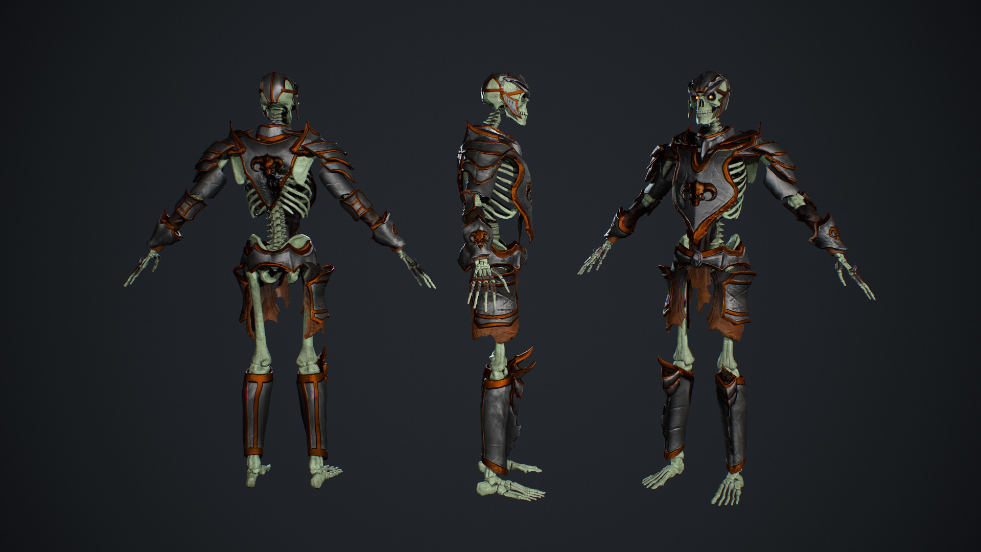 Skeleton 05 Low-poly 3D model_6