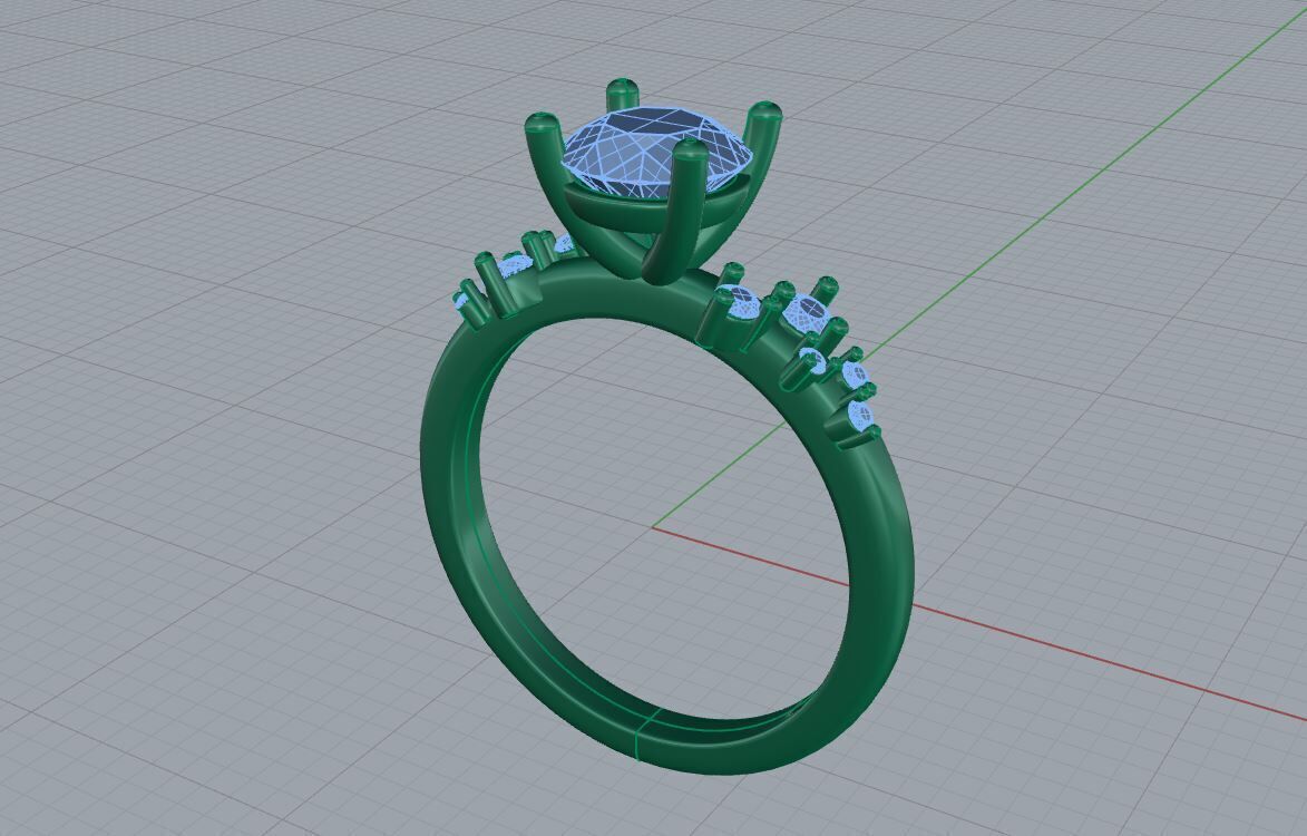 Diamond ring 01 3D print model_4