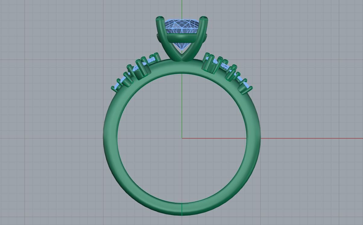 Diamond ring 01 3D print model_3