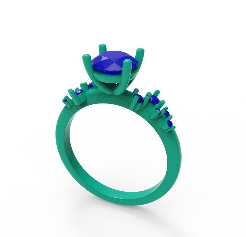 Diamond ring 01 3D print model_5
