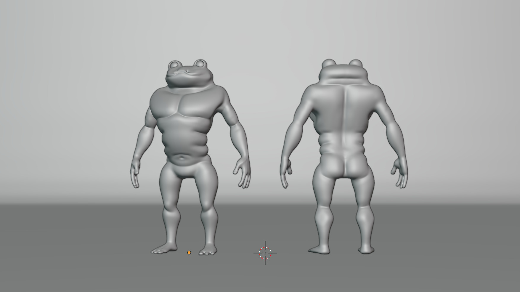 Frog-Man Base Mesh Low-poly 3D model_2