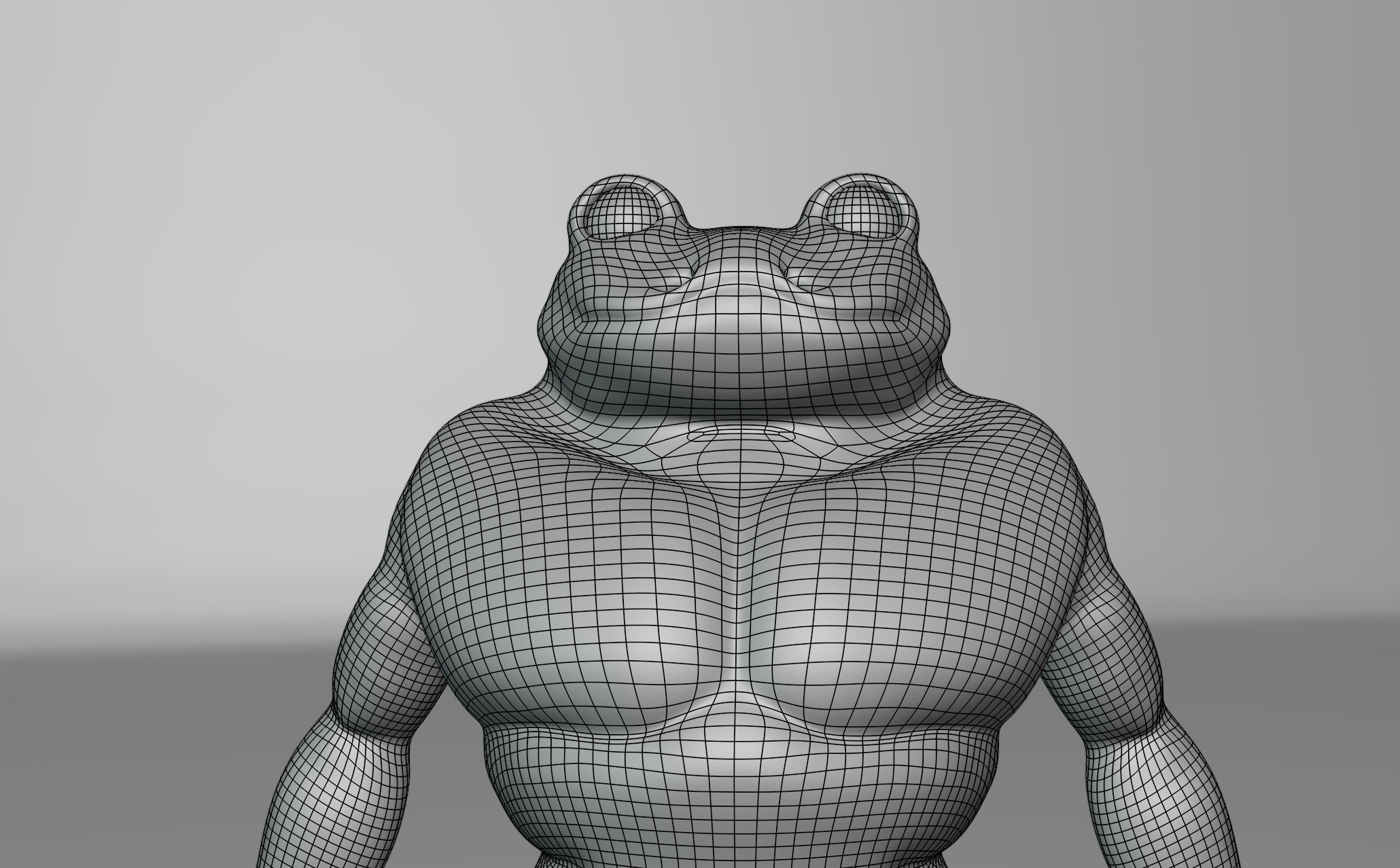 Frog-Man Base Mesh Low-poly 3D model_4