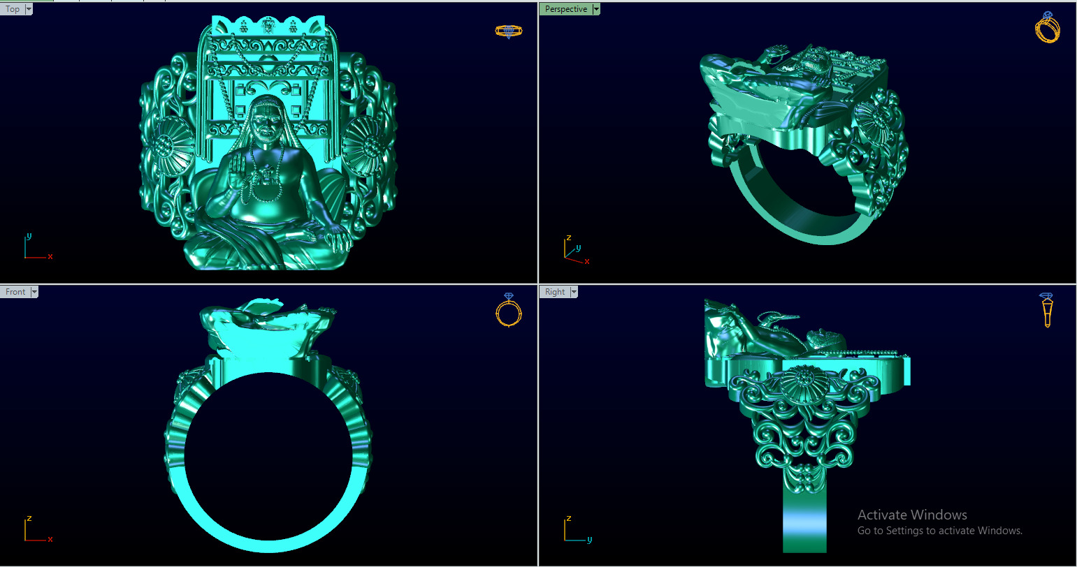 raghavendra swamy ring 3d print model  3D print model_7