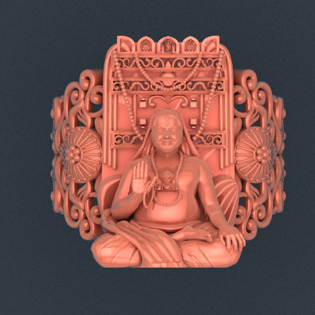 raghavendra swamy ring 3d print model  3D print model_11