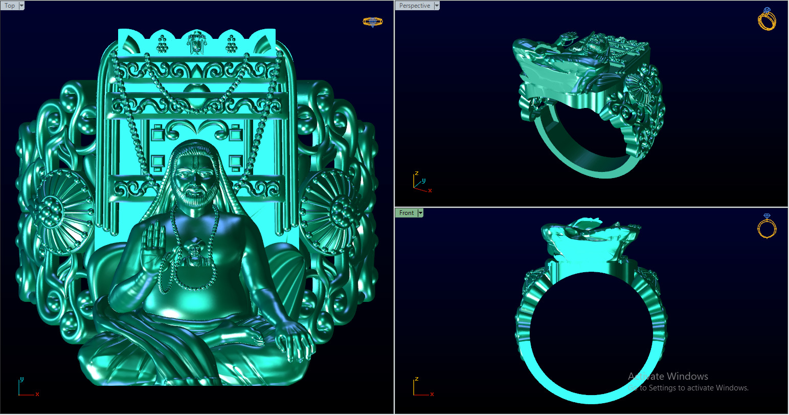 raghavendra swamy ring 3d print model  3D print model_6
