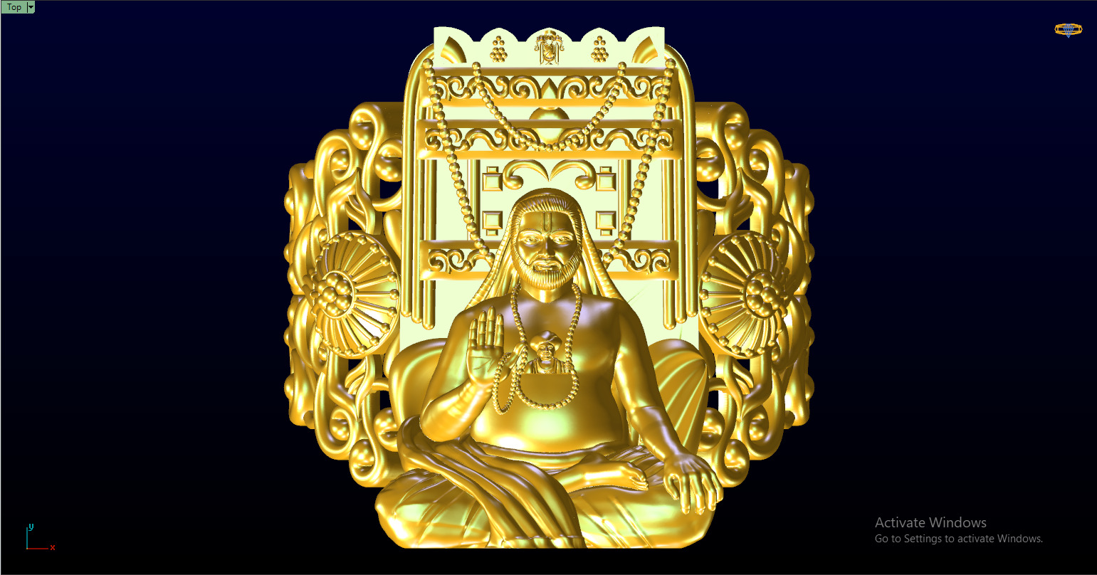 raghavendra swamy ring 3d print model  3D print model_9