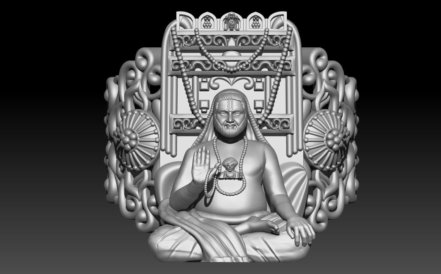 raghavendra swamy ring 3d print model  3D print model_1