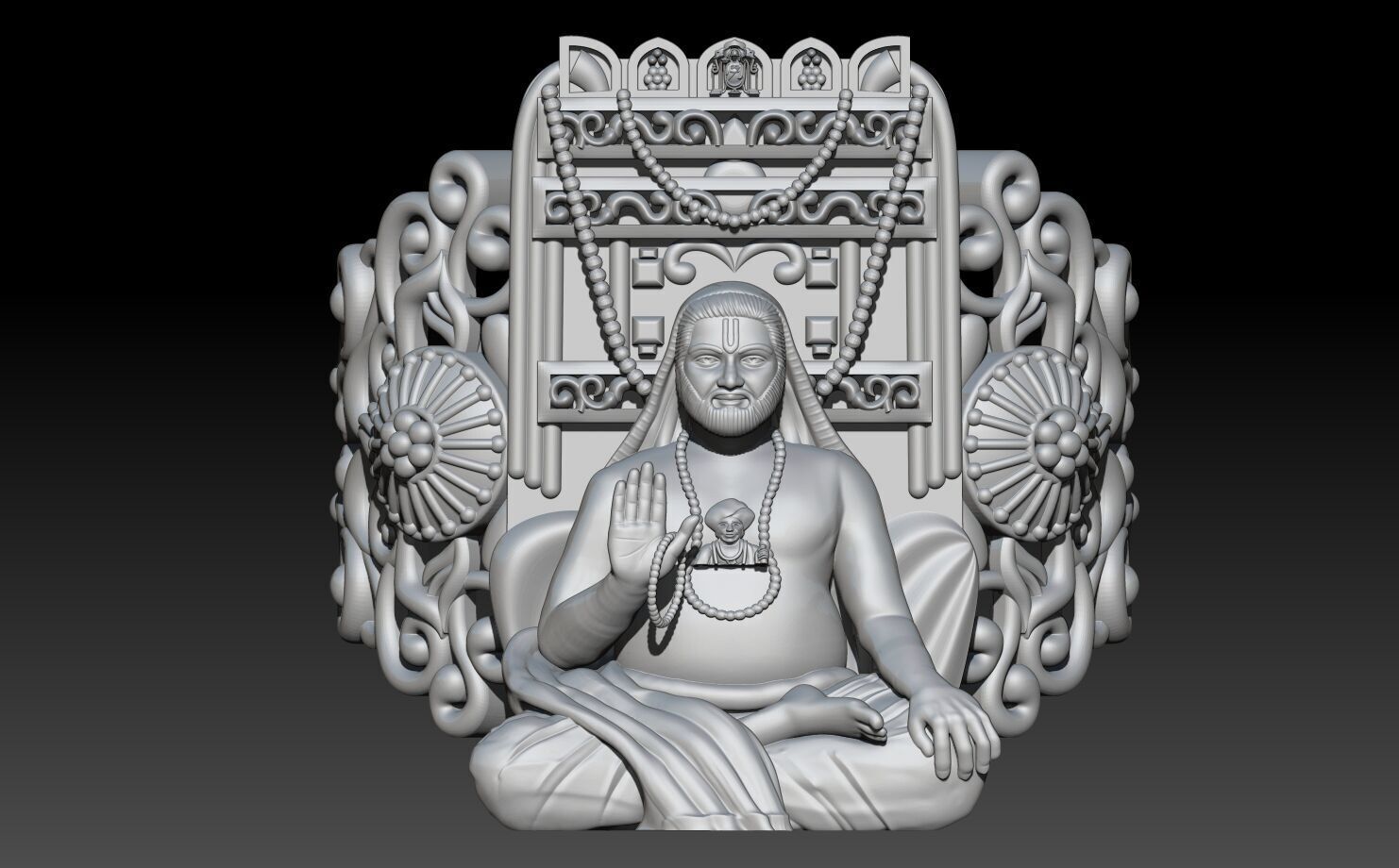 raghavendra swamy ring 3d print model  3D print model_2