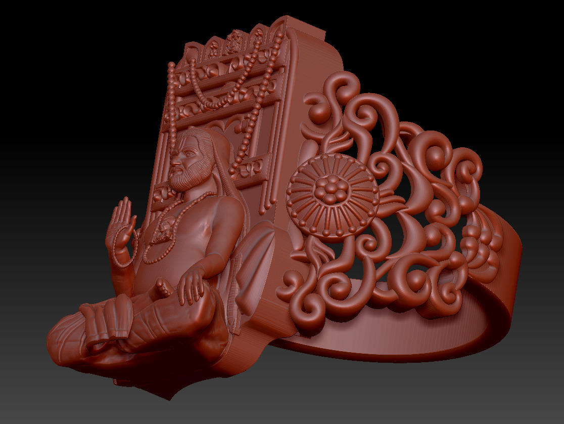 raghavendra swamy ring 3d print model  3D print model_10
