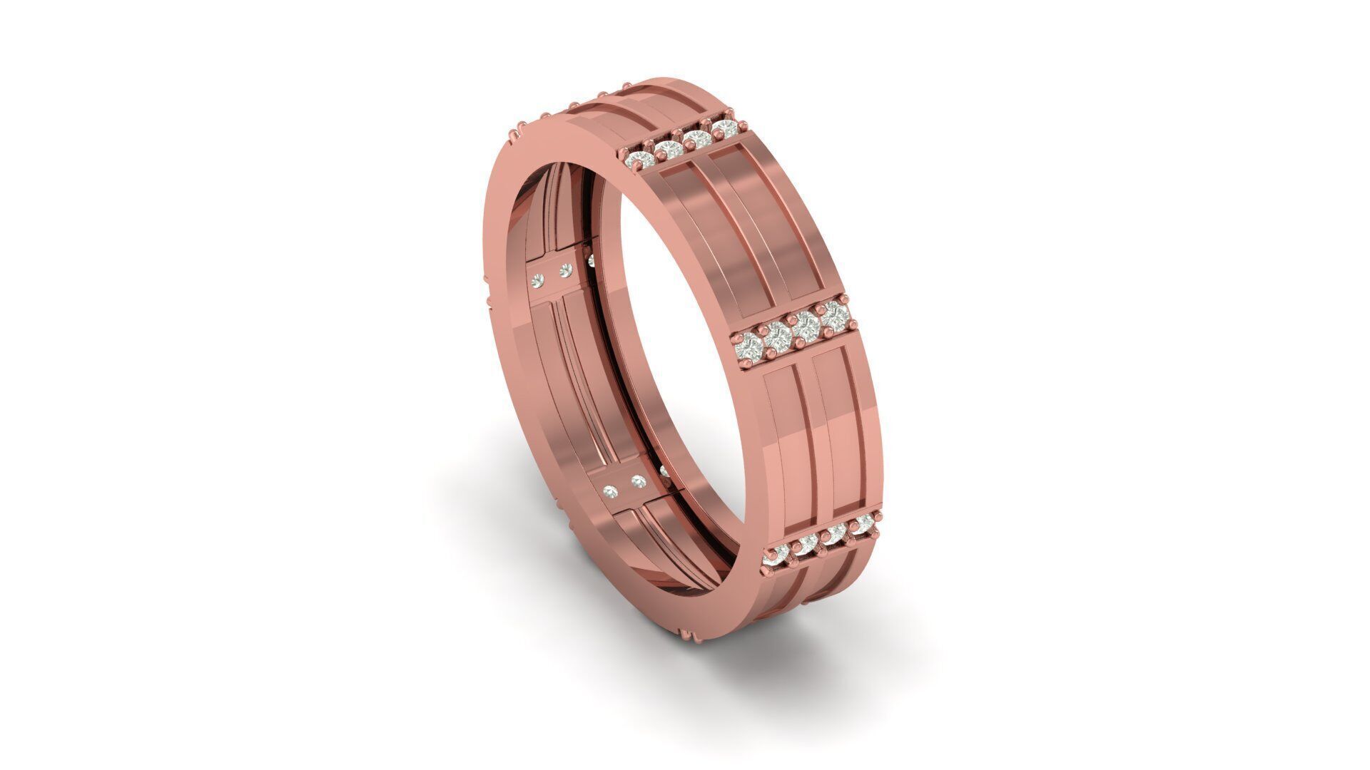 Band ring 3D print model_12