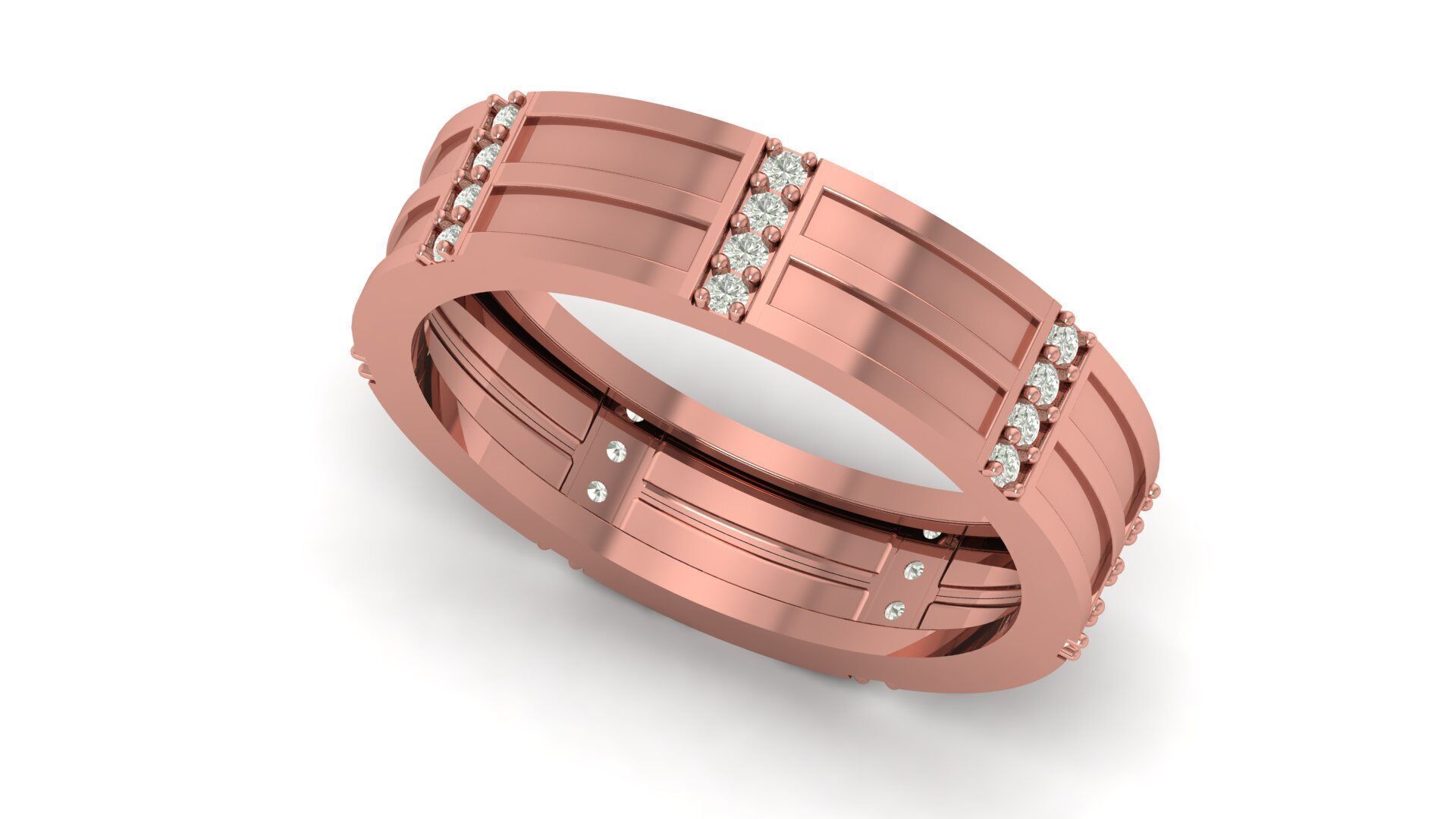 Band ring 3D print model_2