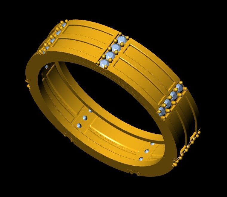 Band ring 3D print model_7