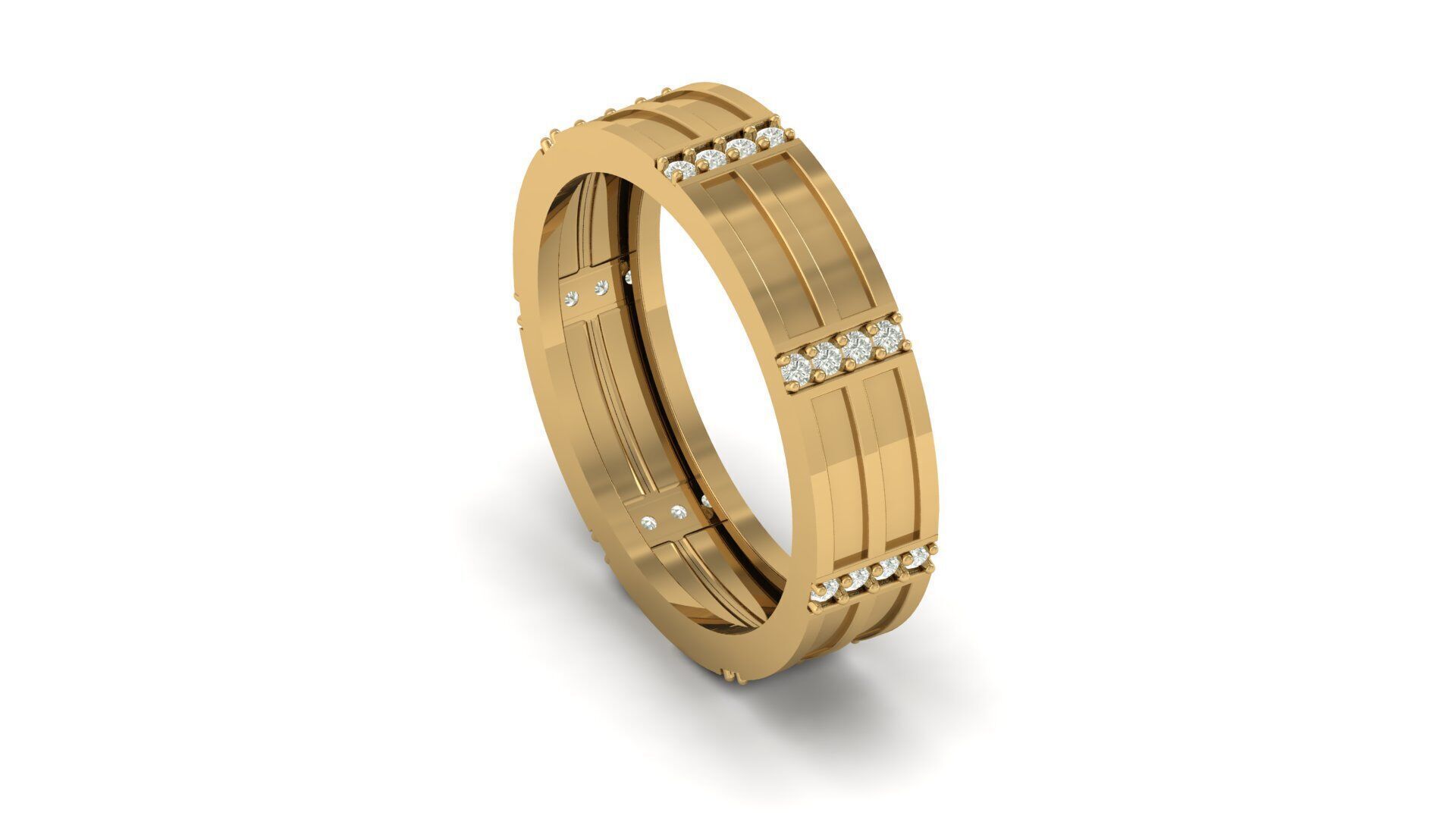 Band ring 3D print model_11