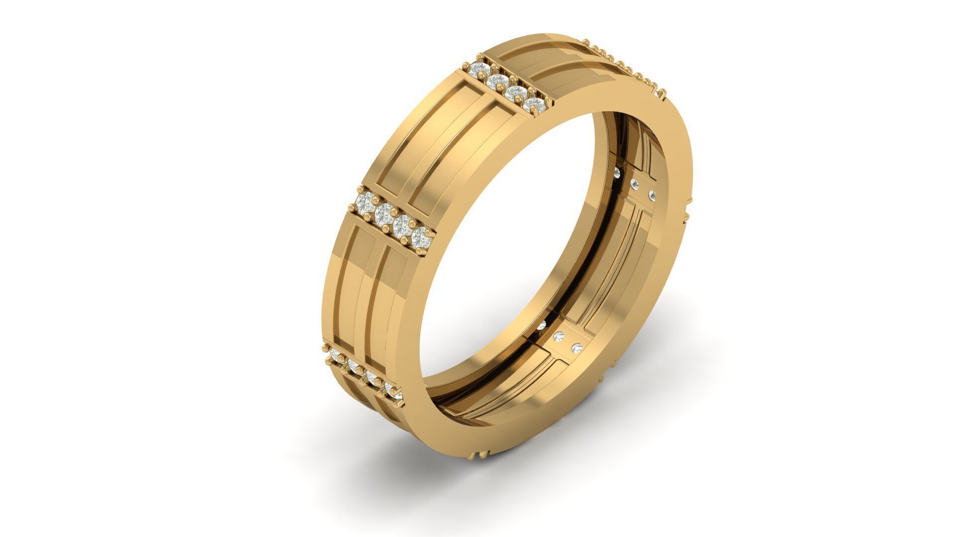 Band ring 3D print model_20
