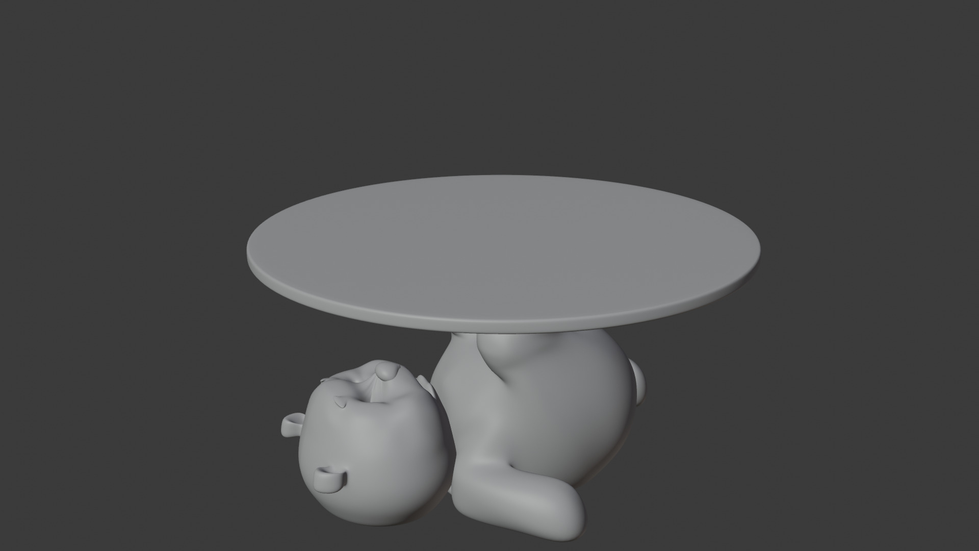 Teddy Bear Glass Table Unique 3D Model Low-poly 3D model_7