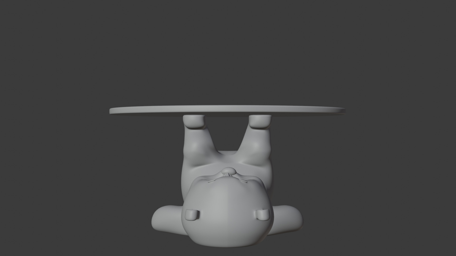 Teddy Bear Glass Table Unique 3D Model Low-poly 3D model_6