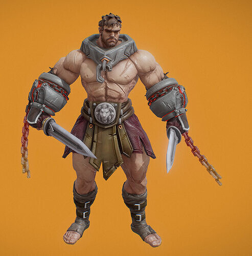 Thracian gladiator Low-poly 3D model