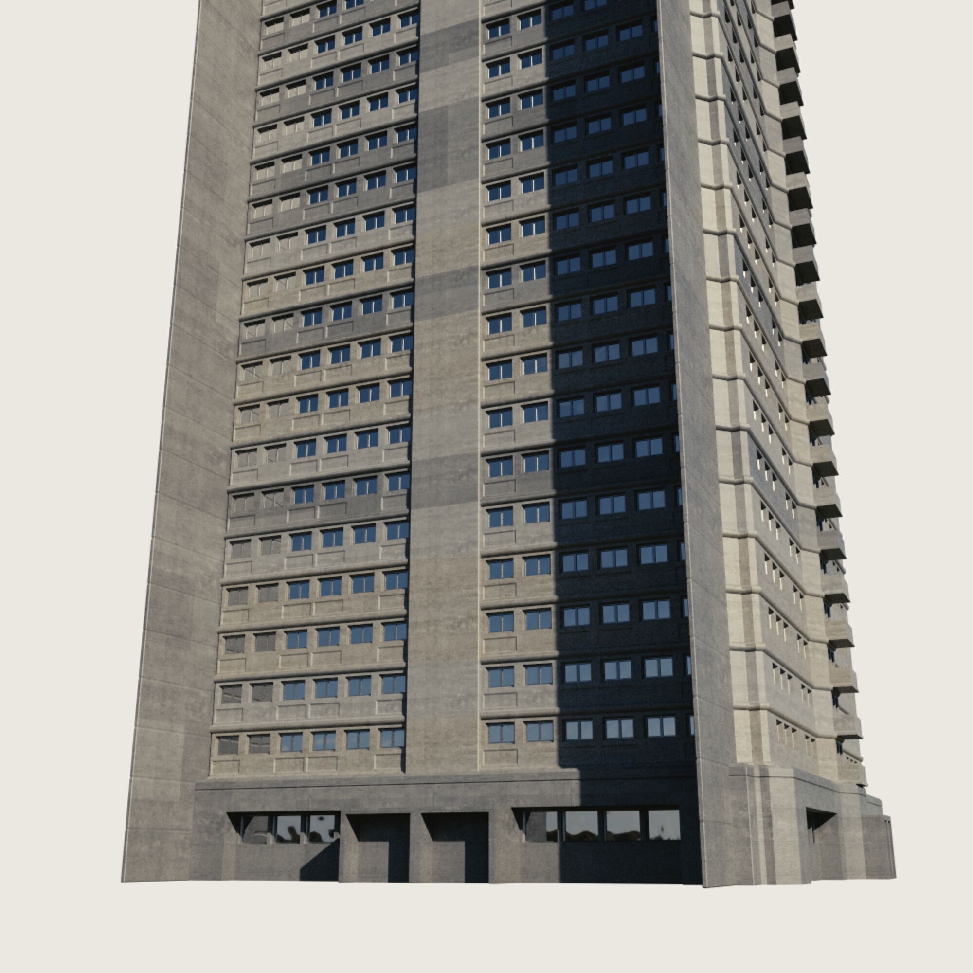 Building Skyscraper City Town Downtown Street Futuristic Utopia Low-poly 3D model_7
