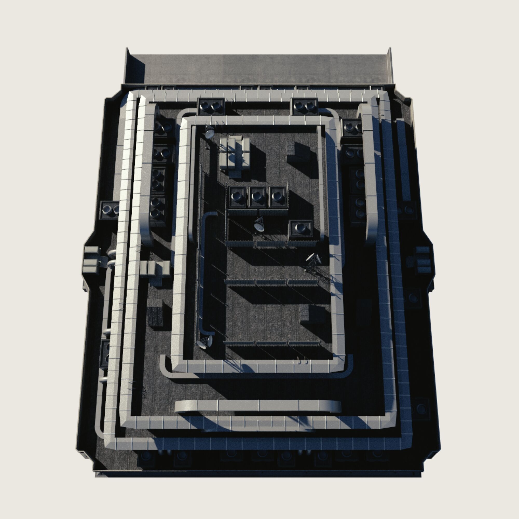 Building Skyscraper City Town Downtown Street Futuristic Utopia Low-poly 3D model_3