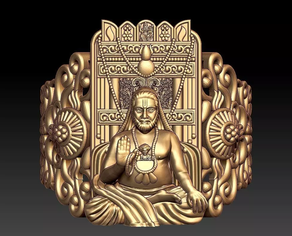 raghavendra swamy ring 3d print model 3D print model 3D model_0