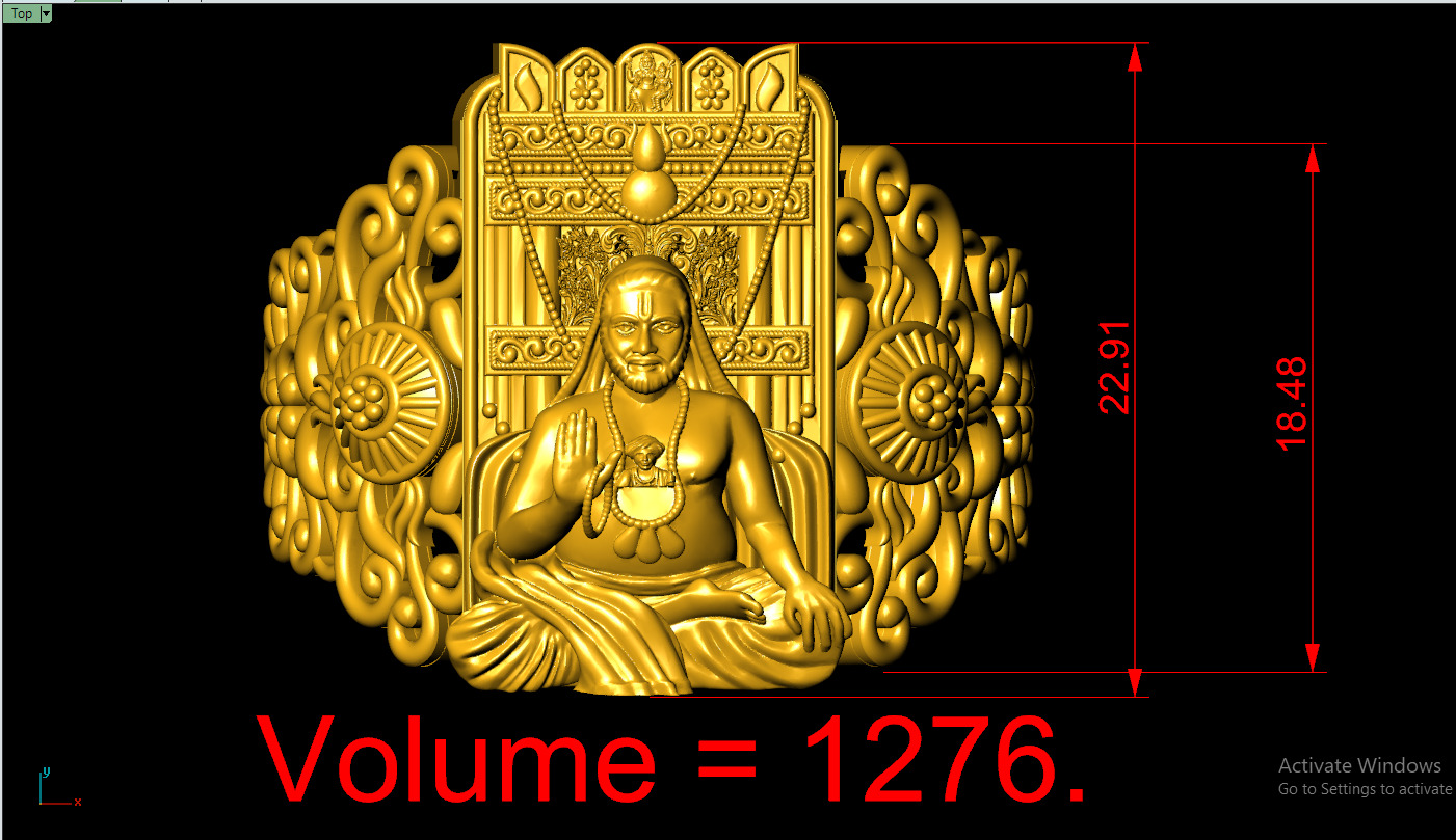 raghavendra swamy ring 3d print model 3D print model 3D model_5