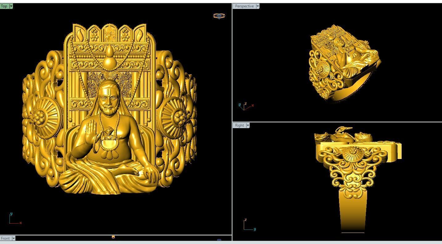 raghavendra swamy ring 3d print model 3D print model 3D model_6