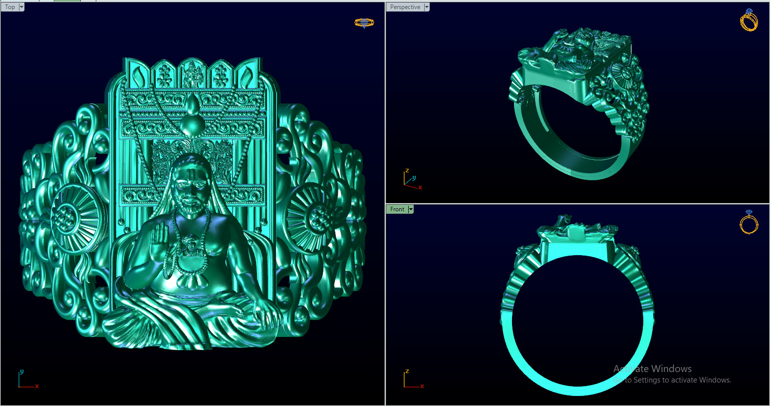 raghavendra swamy ring 3d print model 3D print model 3D model_4
