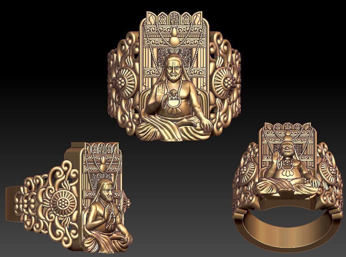 raghavendra swamy ring 3d print model 3D print model 3D model_1