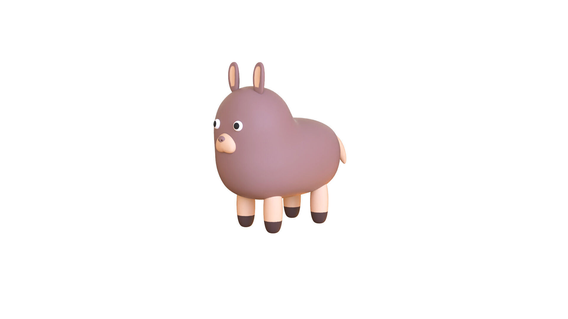 Low-Poly Alpaca Animated - Fun World Animal Low-poly 3D model_2