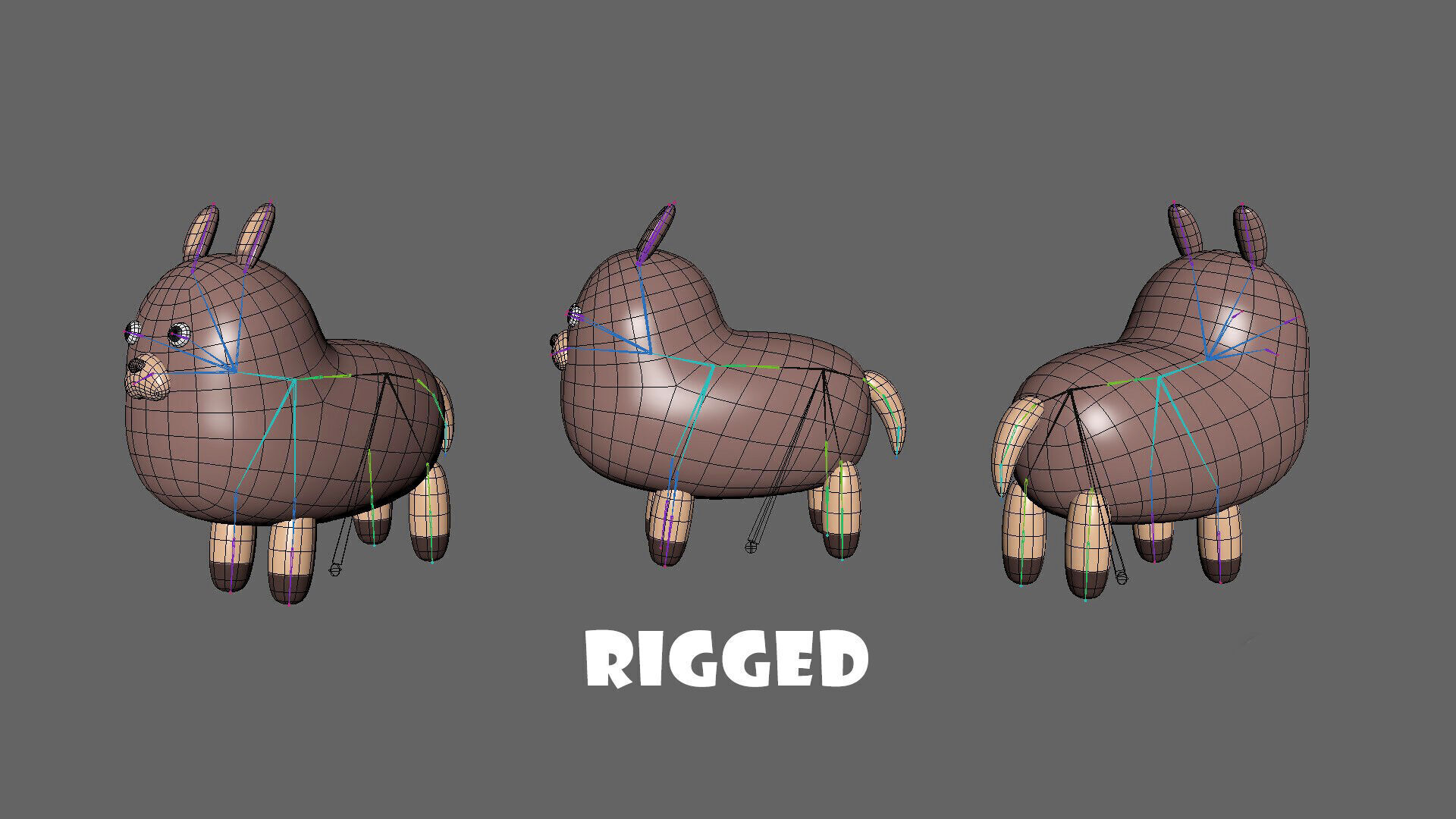 Low-Poly Alpaca Animated - Fun World Animal Low-poly 3D model_3