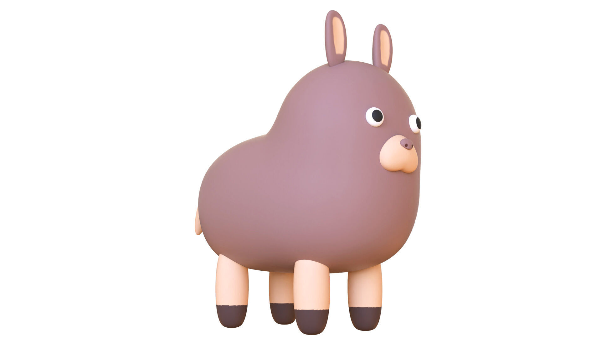 Low-Poly Alpaca Animated - Fun World Animal Low-poly 3D model_5