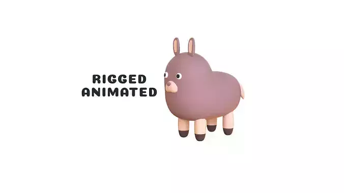 Low-Poly Alpaca Animated - Fun World Animal Low-poly 3D model