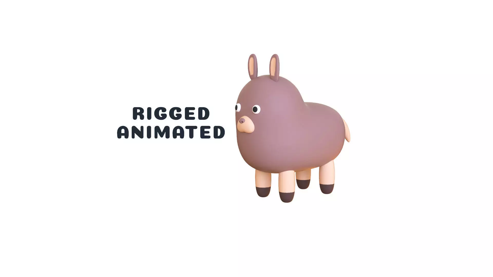 Low-Poly Alpaca Animated - Fun World Animal Low-poly 3D model_0