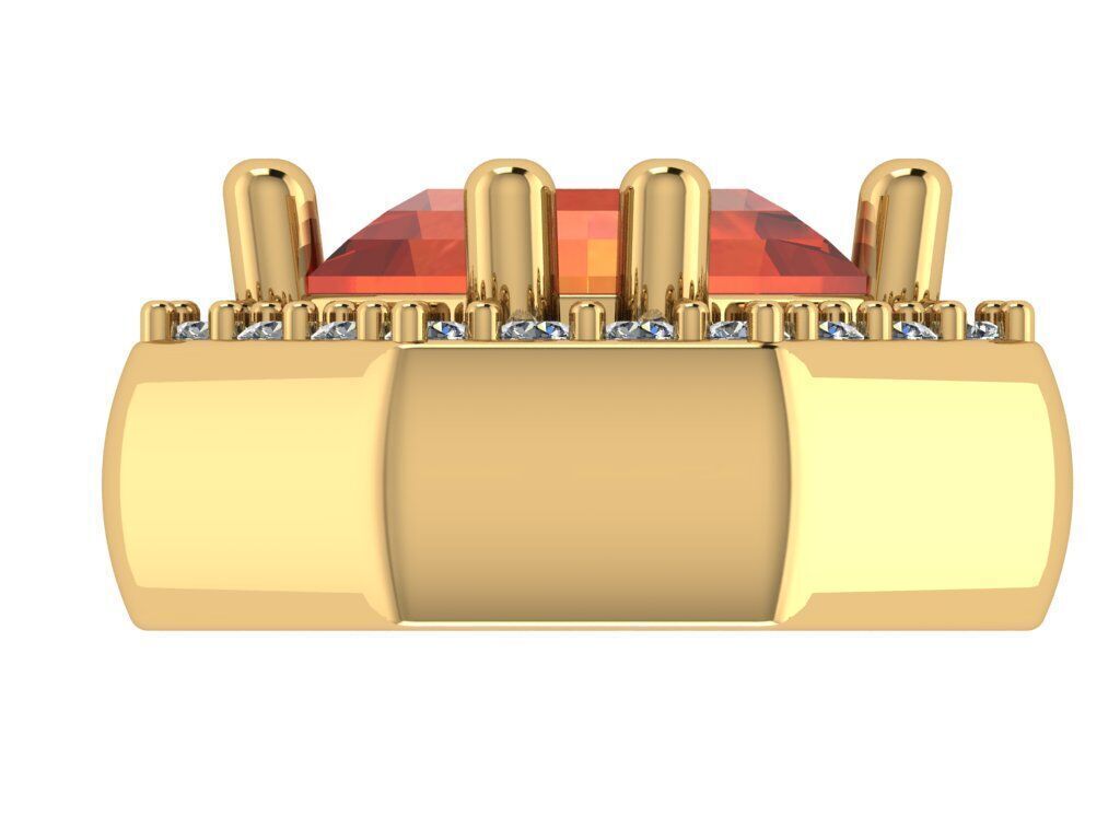 Pendant necklace with a gemstone Octagon 3D model print 3D print model_16